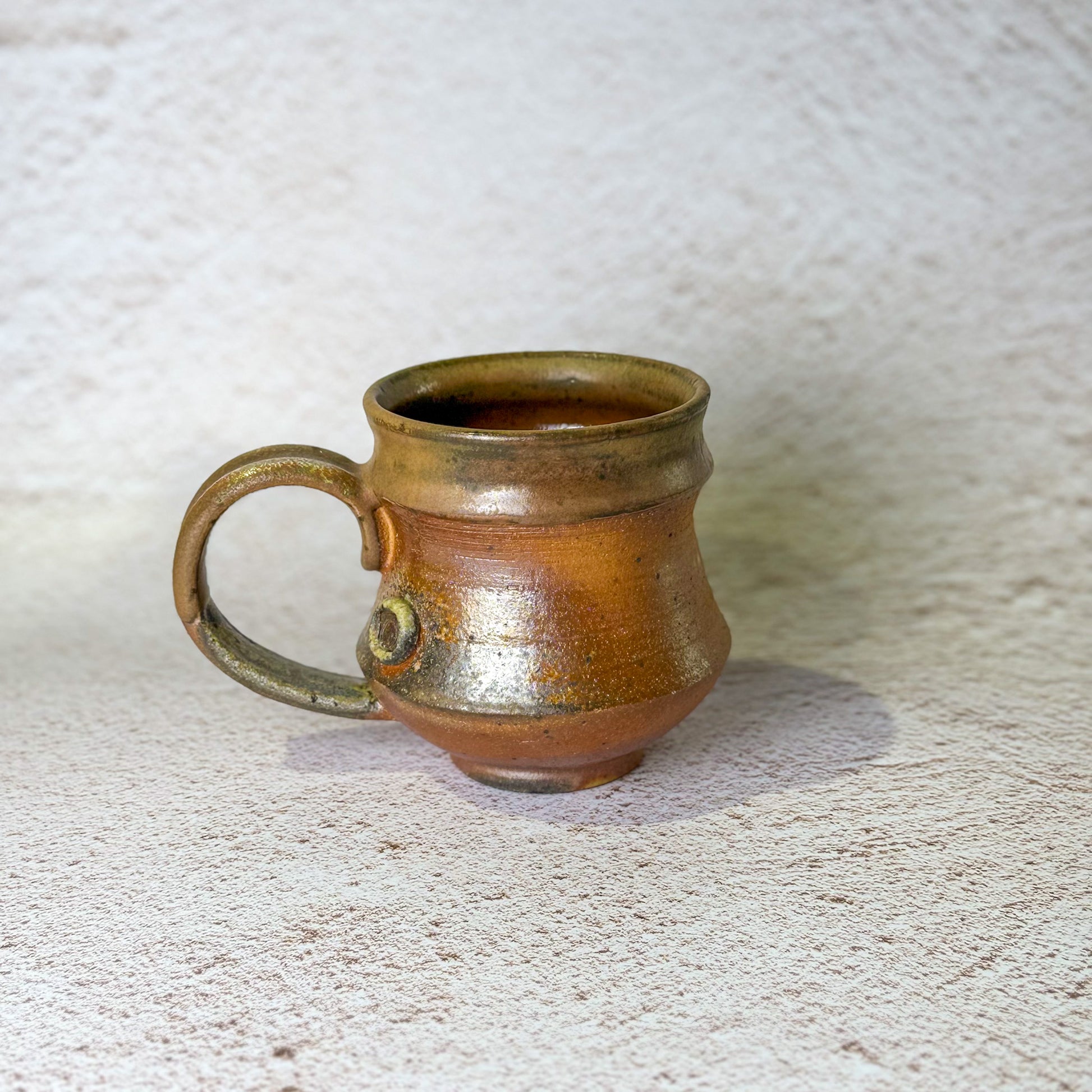 Wood / Soda Fired Mug - Rust Brown Glaze