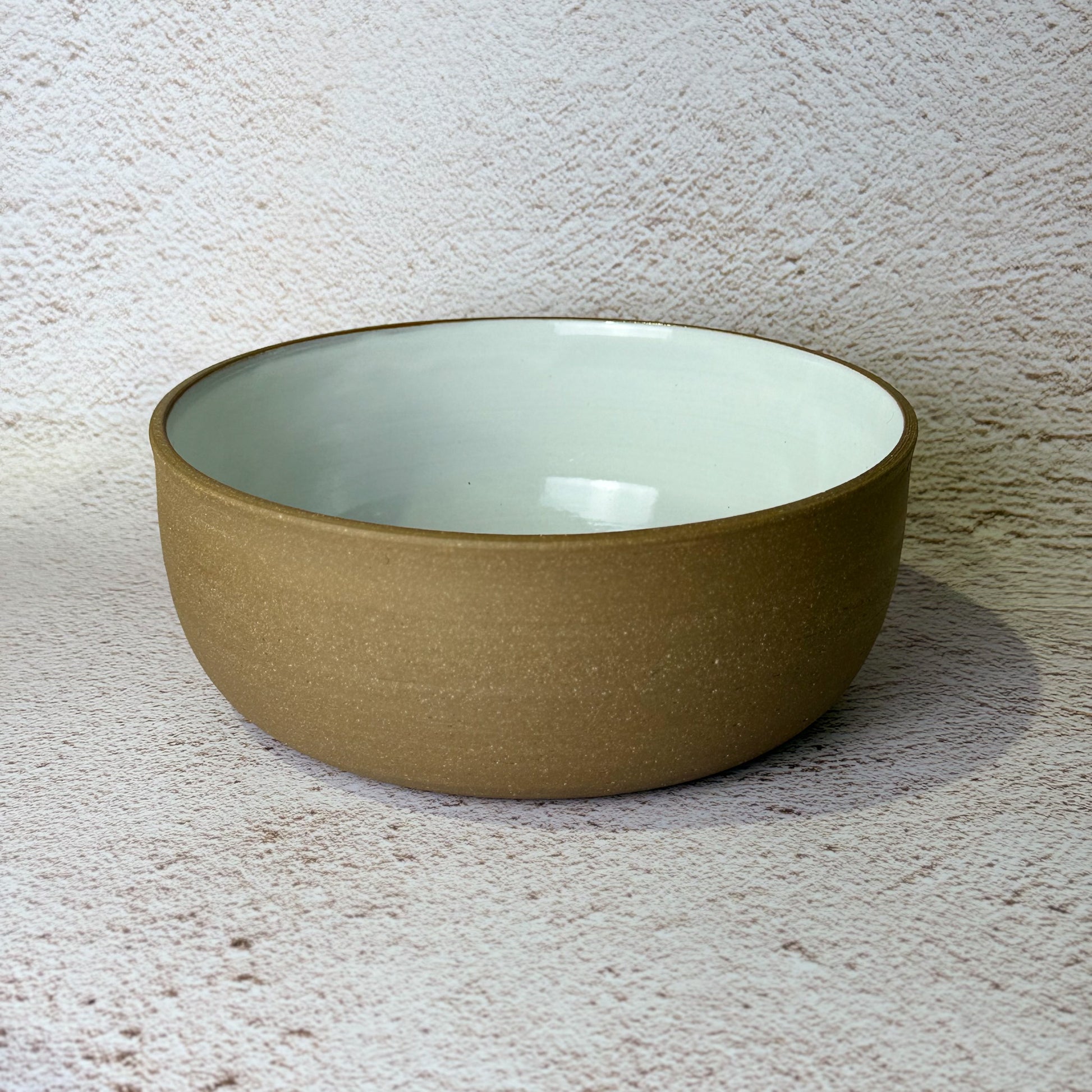 Medium Serving Bowl - Dark Brown Stoneware / White Gloss