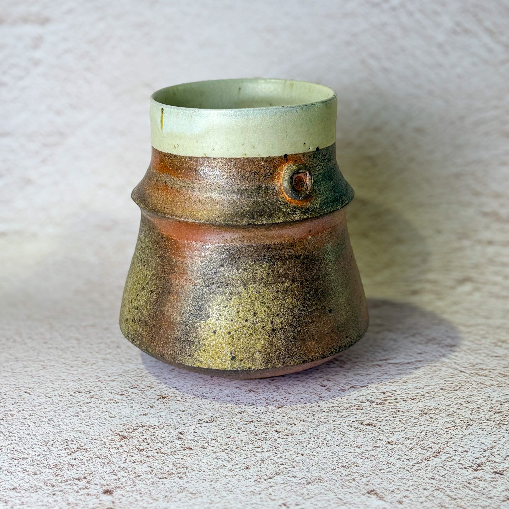 Wood / Soda Fired Vase - Cream Glaze