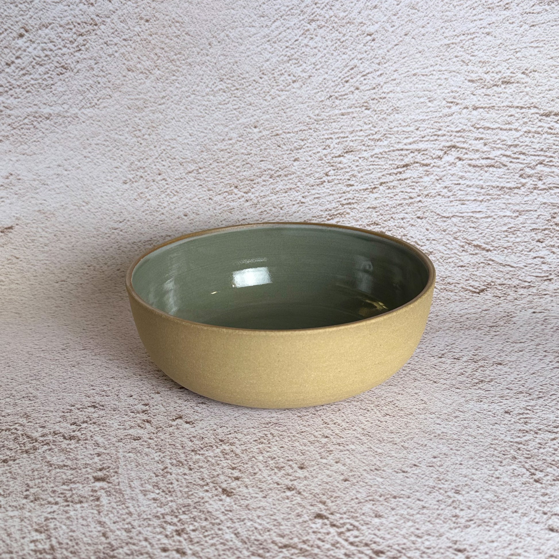 The Everyday Bowl - Warm Brown Stoneware / Sage Green Gloss