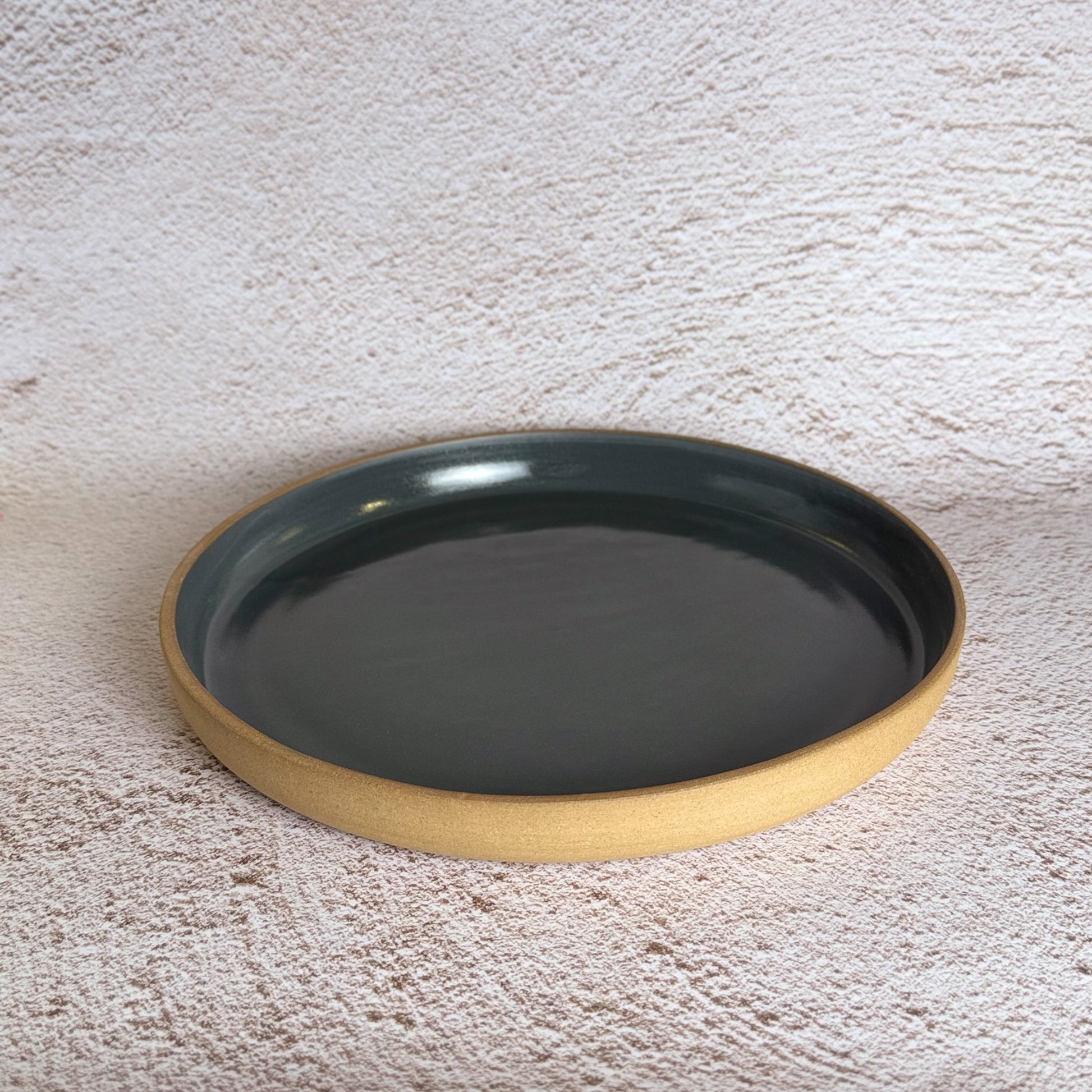 Dinner Plate - Warm Brown Stoneware / Slate Grey Gloss