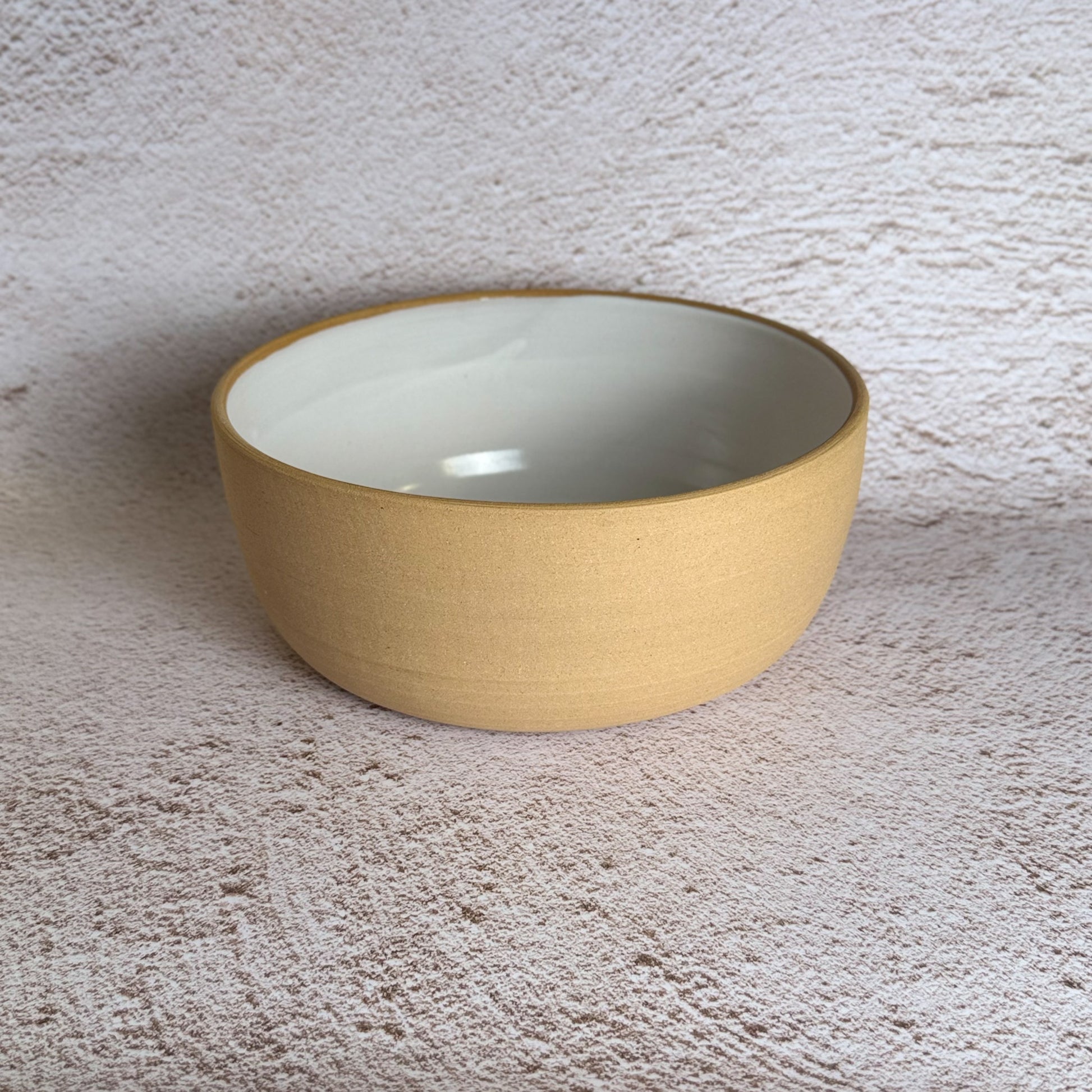Medium Serving Bowl - Warm Brown Stoneware / White Gloss